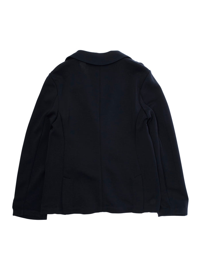 Blue Single-Breasted Jacket with Notched Revers and Logo Patch on the Sleeve in Modal Stretch Boy Blu Polyester Elastane Blazers