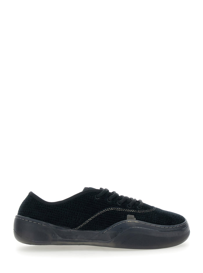 Low Skate Mule Black Low-Top Sneaker With Side Logo Cotton Man