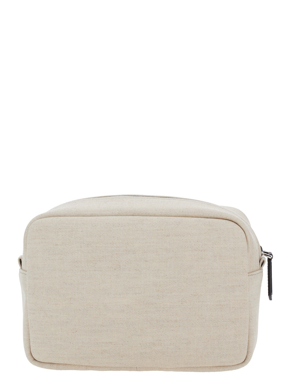 Beige Beauty Case with Logo Lettering and Bear on the Front in Cotton Blend Girl Polyester Elastane Clutches Pochettes