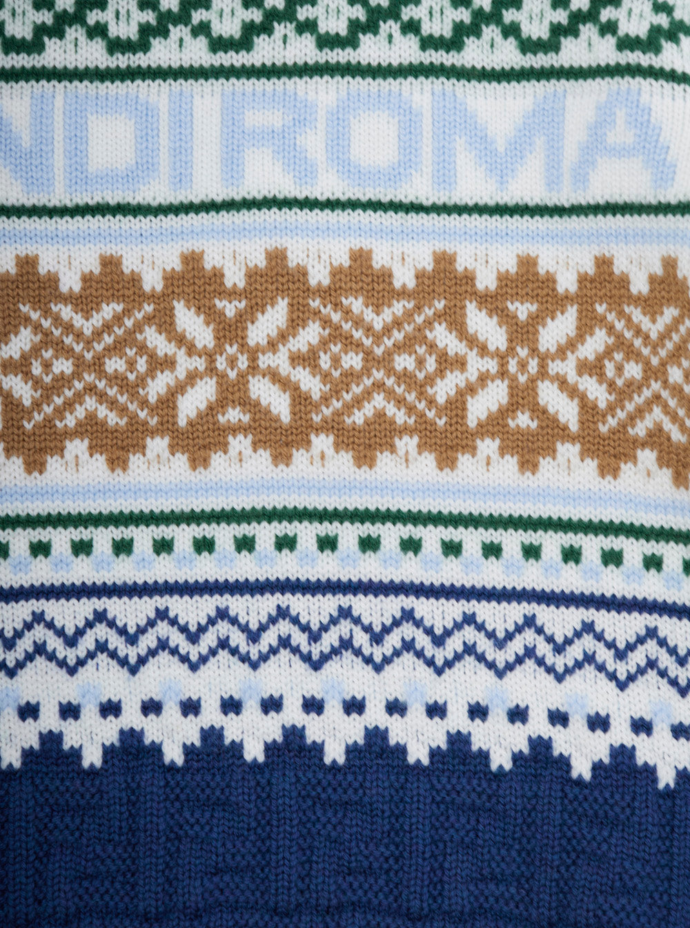 Multicolor Crewneck Sweater with Logo Lettering and Geometric Embroidery in Wool Boy Virgin Jersey