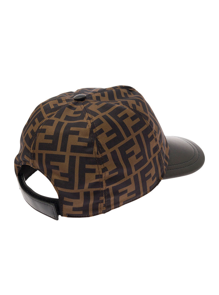Cappello da Baseball con Stampa Logo in Poliammide FF Marrone Bambino White Hats And Gloves