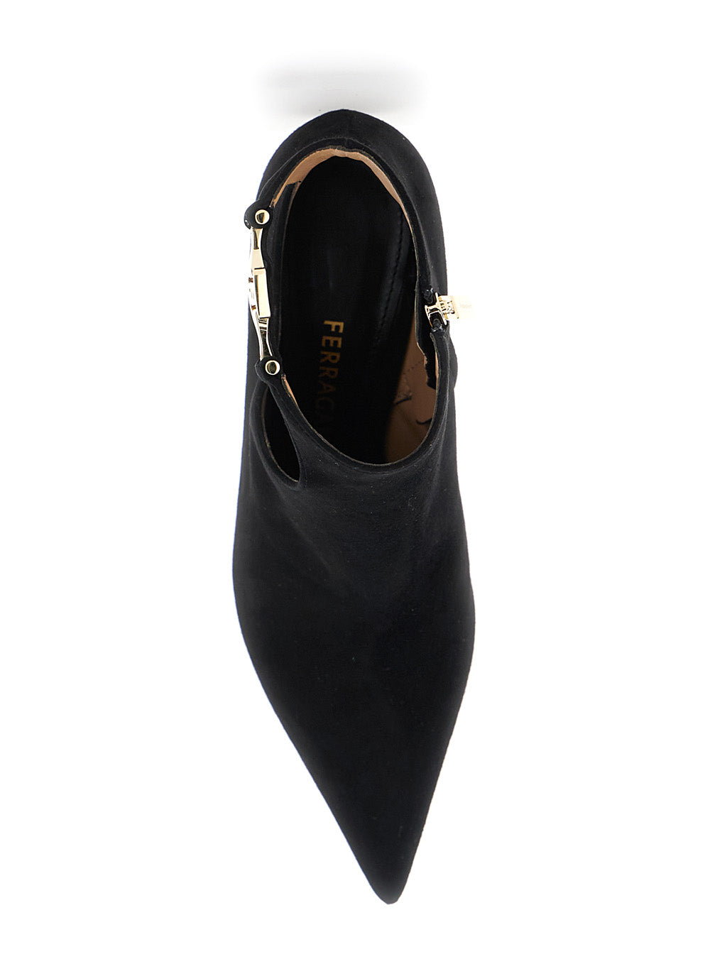 Agia Black Ankle Boots with Cut-Out Detail and Stiletto Heel in Suede Woman Goat