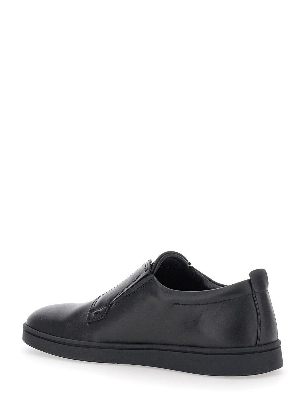 Alfie Black Sneakers With Gancini Detail On The Side And Embossed Logo Lettering In Leather Man Calf