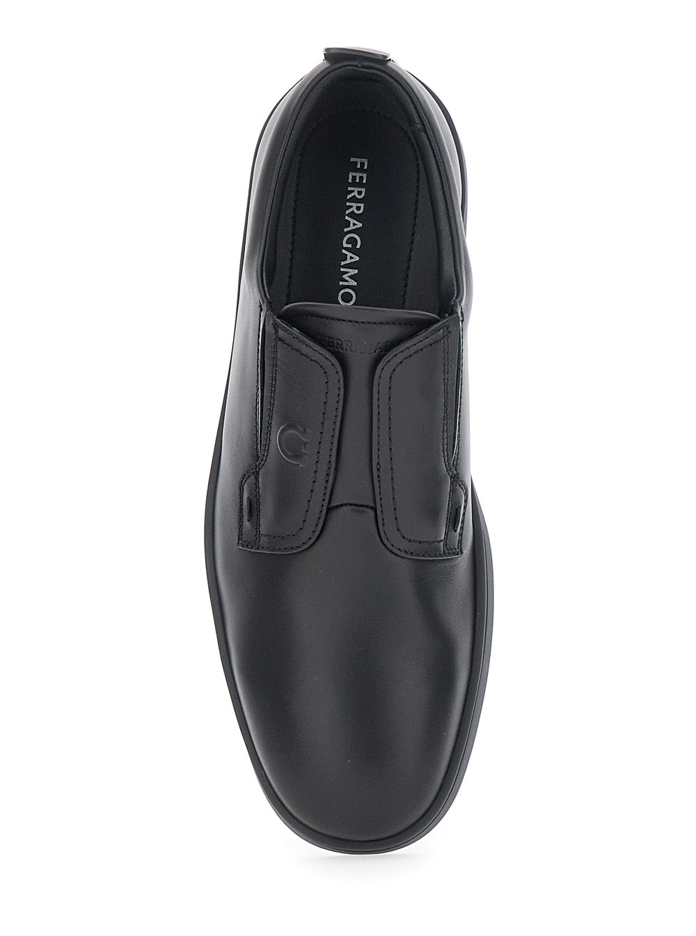 Alfie Black Sneakers With Gancini Detail On The Side And Embossed Logo Lettering In Leather Man Calf