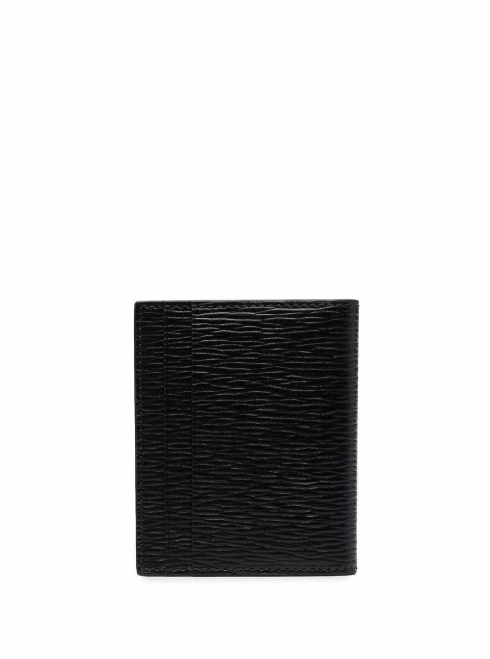 Black Cardholder With Gold-Tone Gancini Logo Calf Leather Man Products