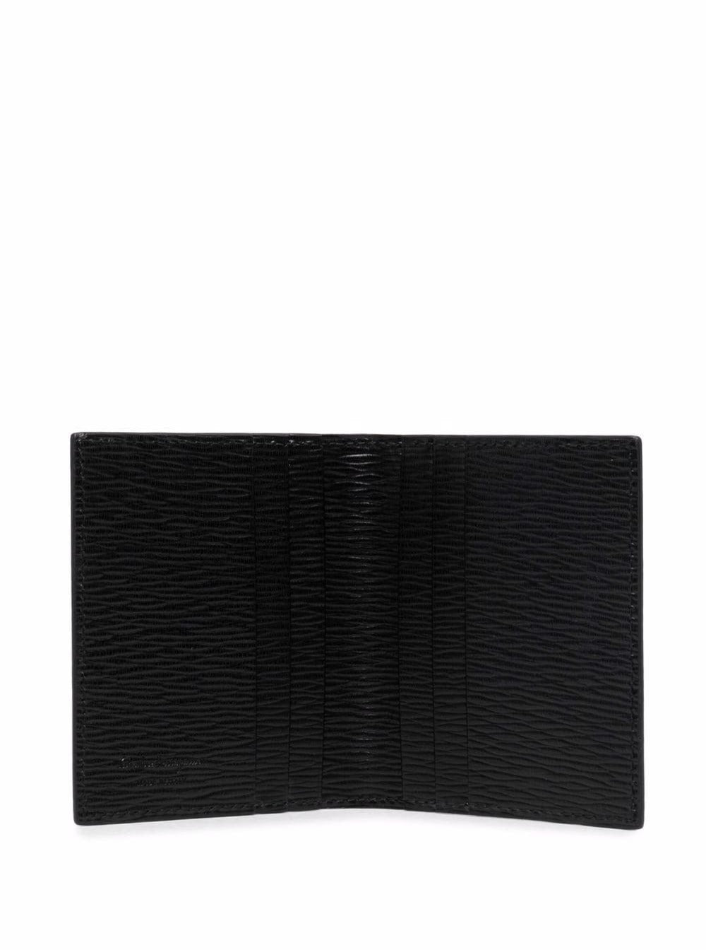 Black Cardholder With Gold-Tone Gancini Logo Calf Leather Man Products