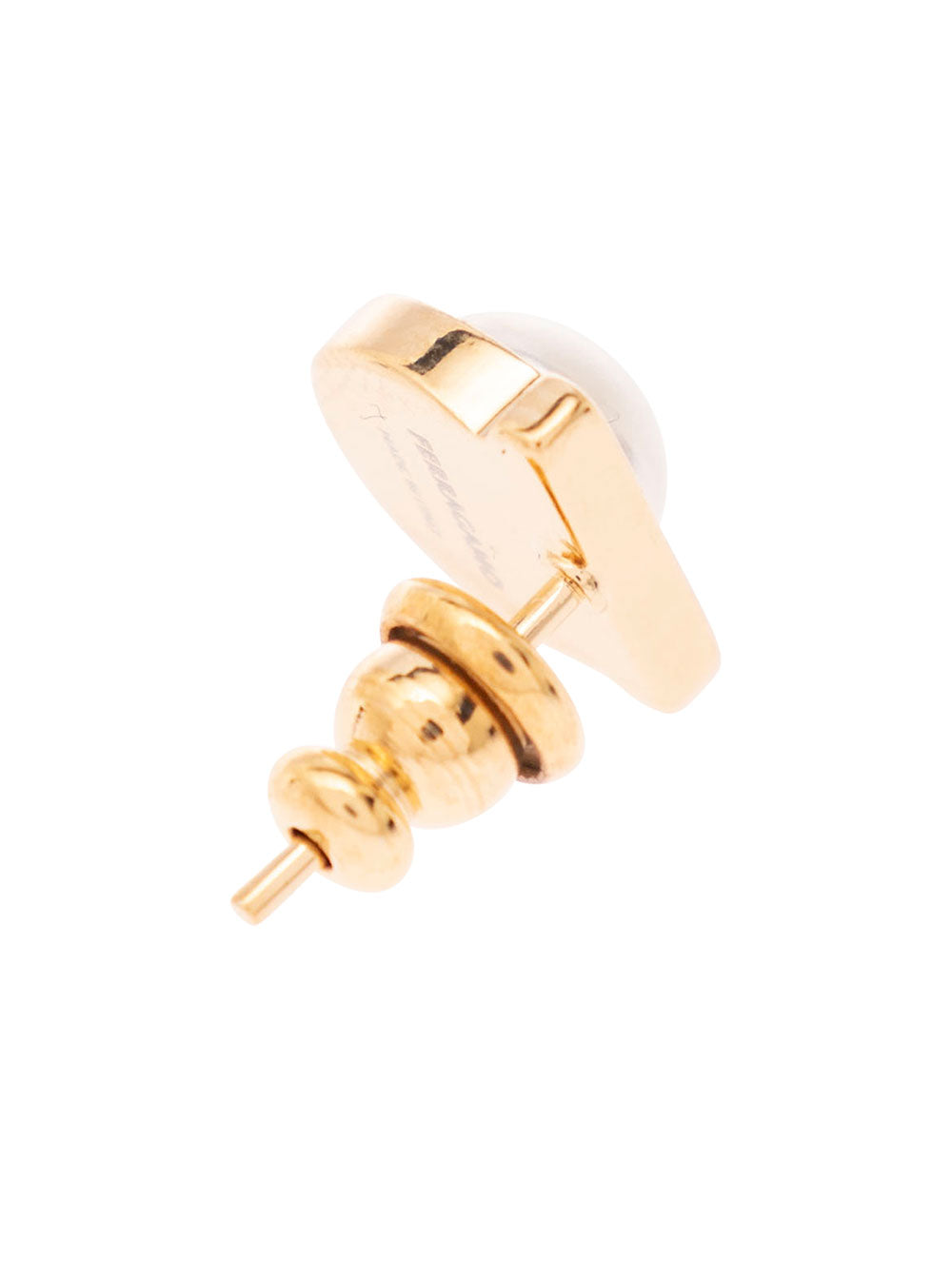 Gold-Colored Earrings With Gancini Detail Brass Woman Metallic Glass