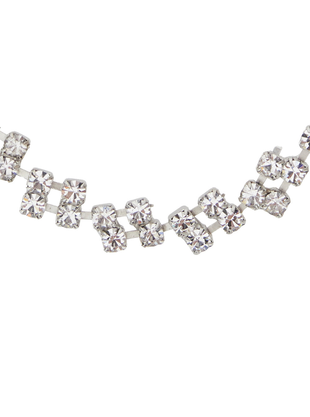 Metallic Necklace With Heart-Shaped Clasp And Cryatal Embellishments Brass Woman Necklaces