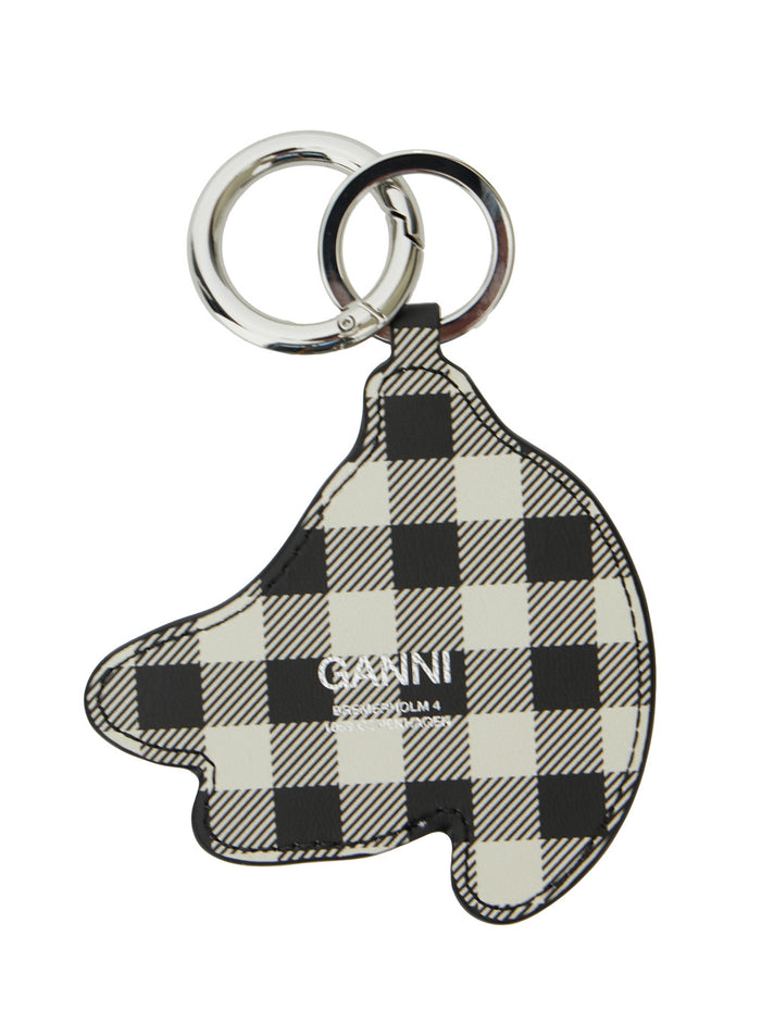 Multicolor Banana Shaped Keyring with Logo Lettering on the Front in Leather and Tech Fabric Woman Products