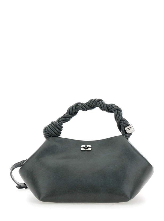Bou Grey Handbag With Adjustable And Removable Shoulder Strap Leather Woman Bags