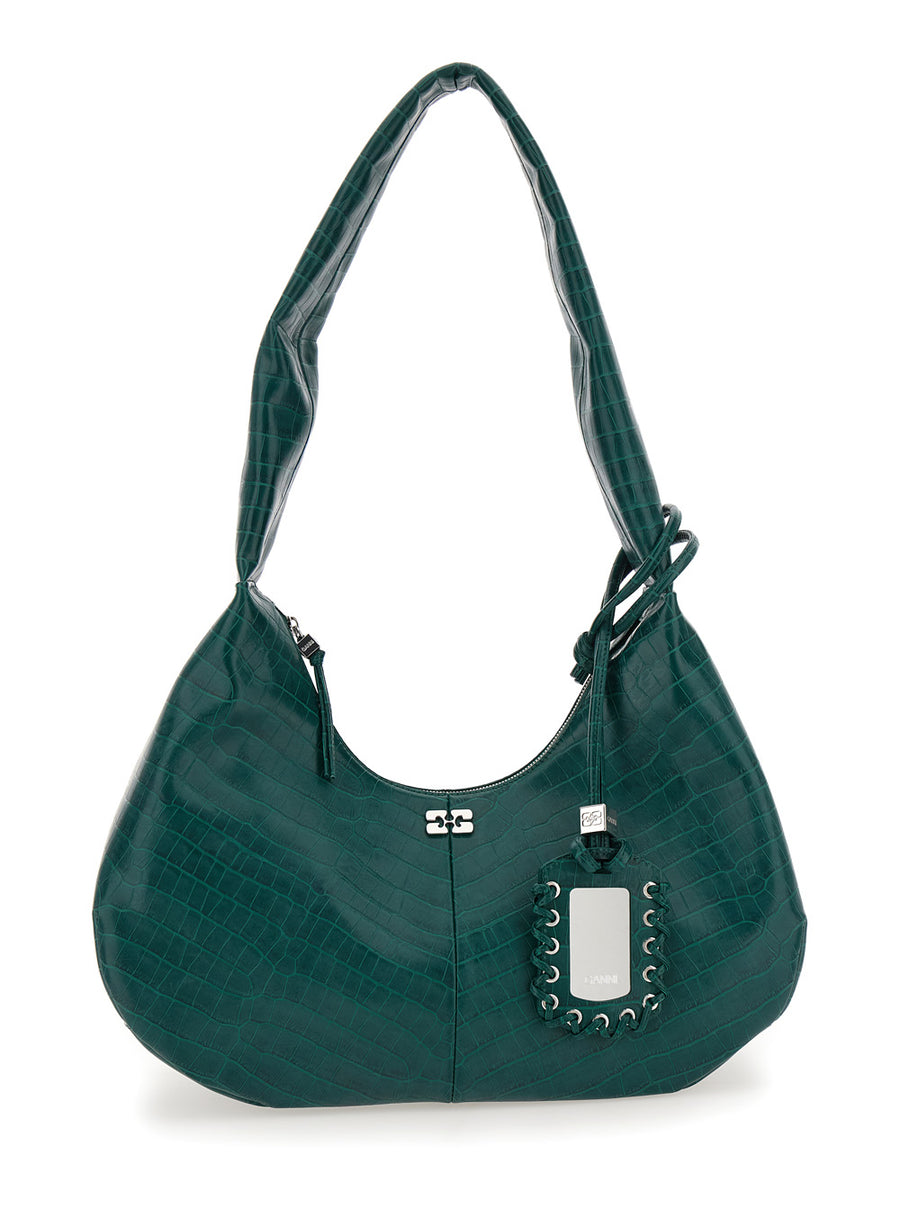 Medium Bou Green Shoulder Bag Recycled Leather