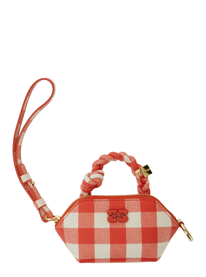 Vichy Red Nano Bag With Braided Handle And Logo Plaque Leather Blend Woman Accessory