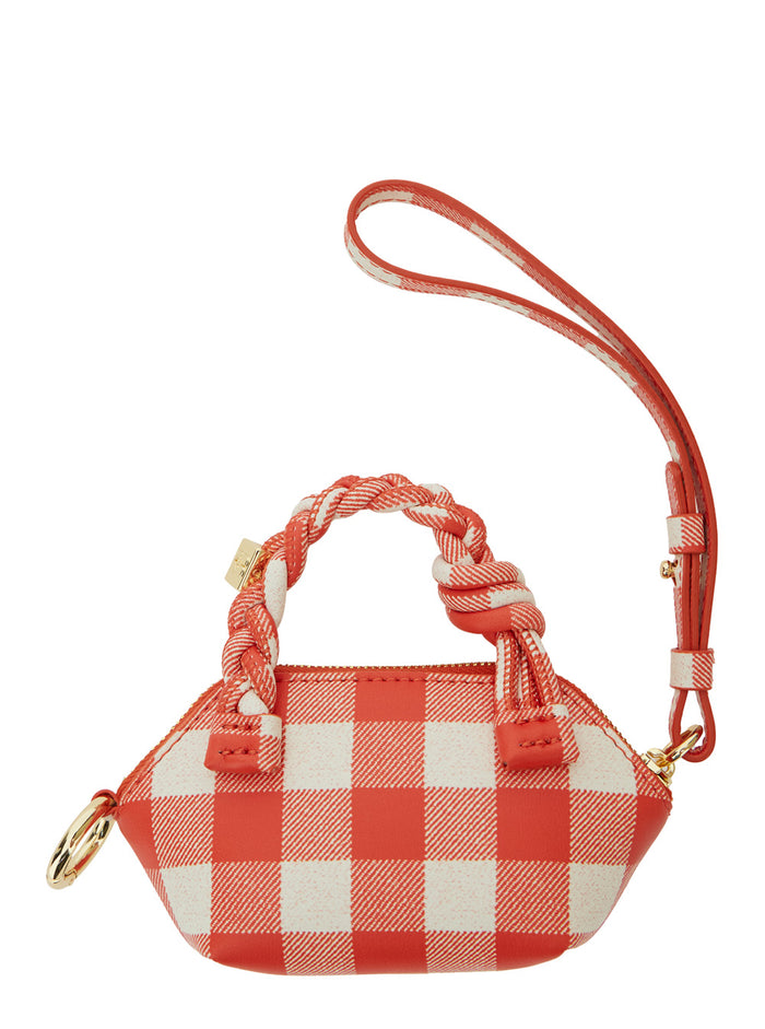 Vichy Red Nano Bag With Braided Handle And Logo Plaque Leather Blend Woman Accessory