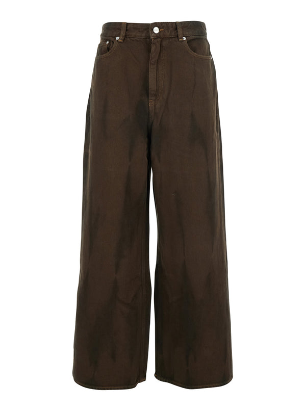 Brown Tie-Dye Patterned Jeans Organic Cotton