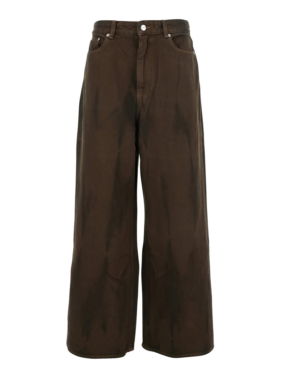 Brown Tie-Dye Patterned Jeans Organic Cotton
