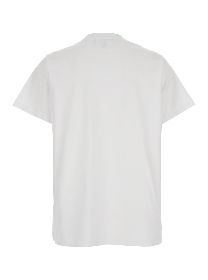 White Crewneck T-Shirt With Maxi Logo On The Front Cotton Woman Organic Tshirts And Polo Shirts
