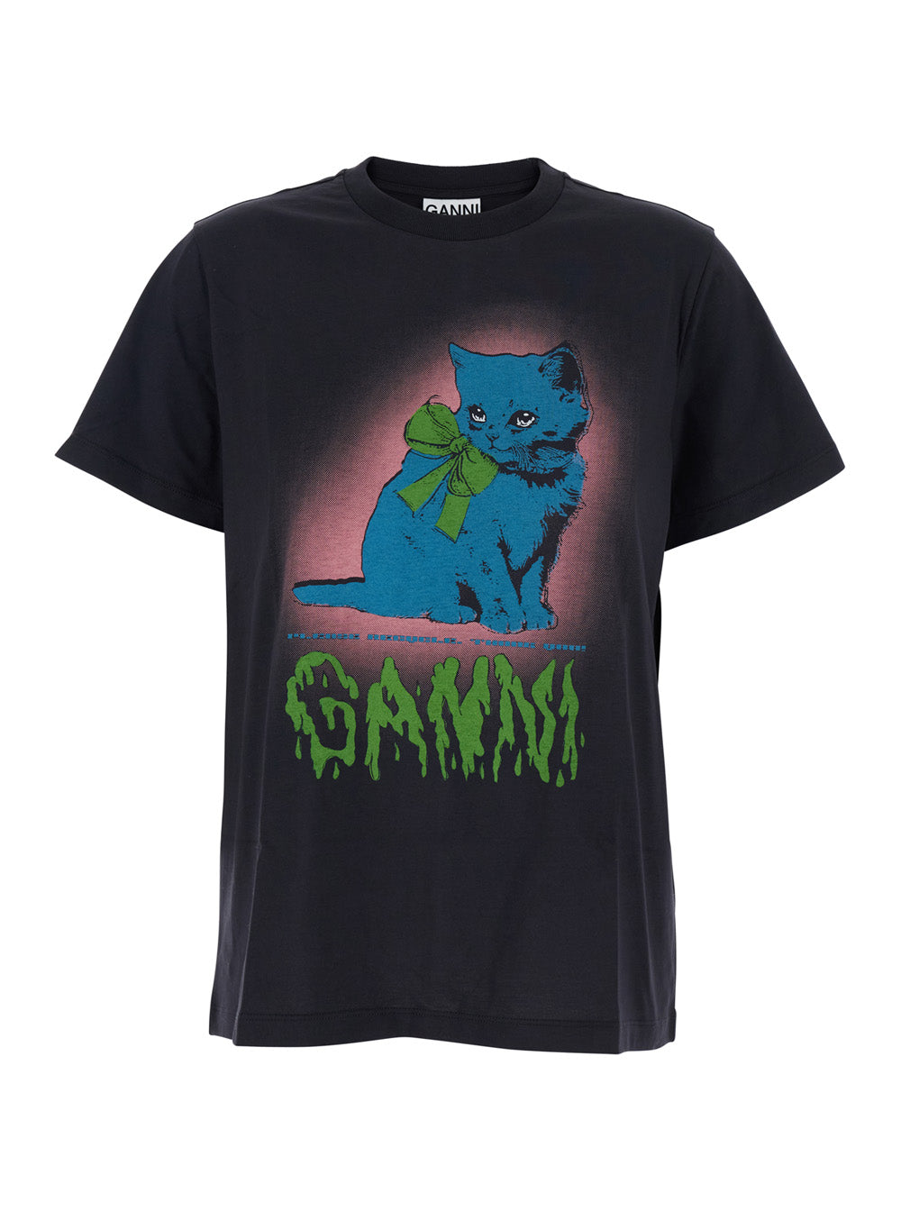 Black Crewneck T-Shirt with Maxi Logo on the Front in Cotton Jersey Woman Organic Coton Tshirts And Polo Shirts