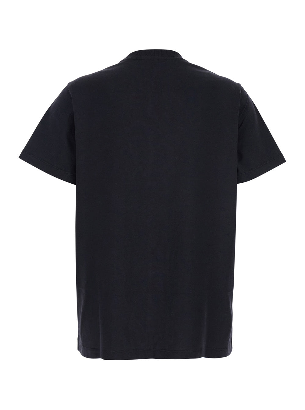 Black Crewneck T-Shirt with Maxi Logo on the Front in Cotton Jersey Woman Organic Coton Tshirts And Polo Shirts