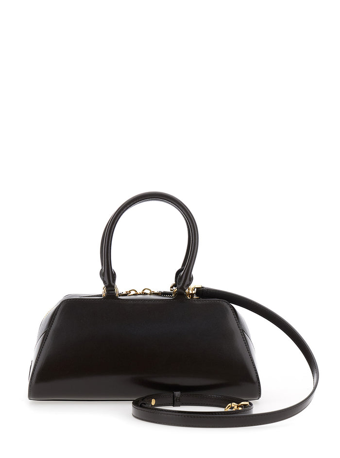 Antigona East West Brown Small Handbag With Adjustable And Removable Shoulder Strap Logo Lettering On The Front Leather Woman Calf Hand Bags