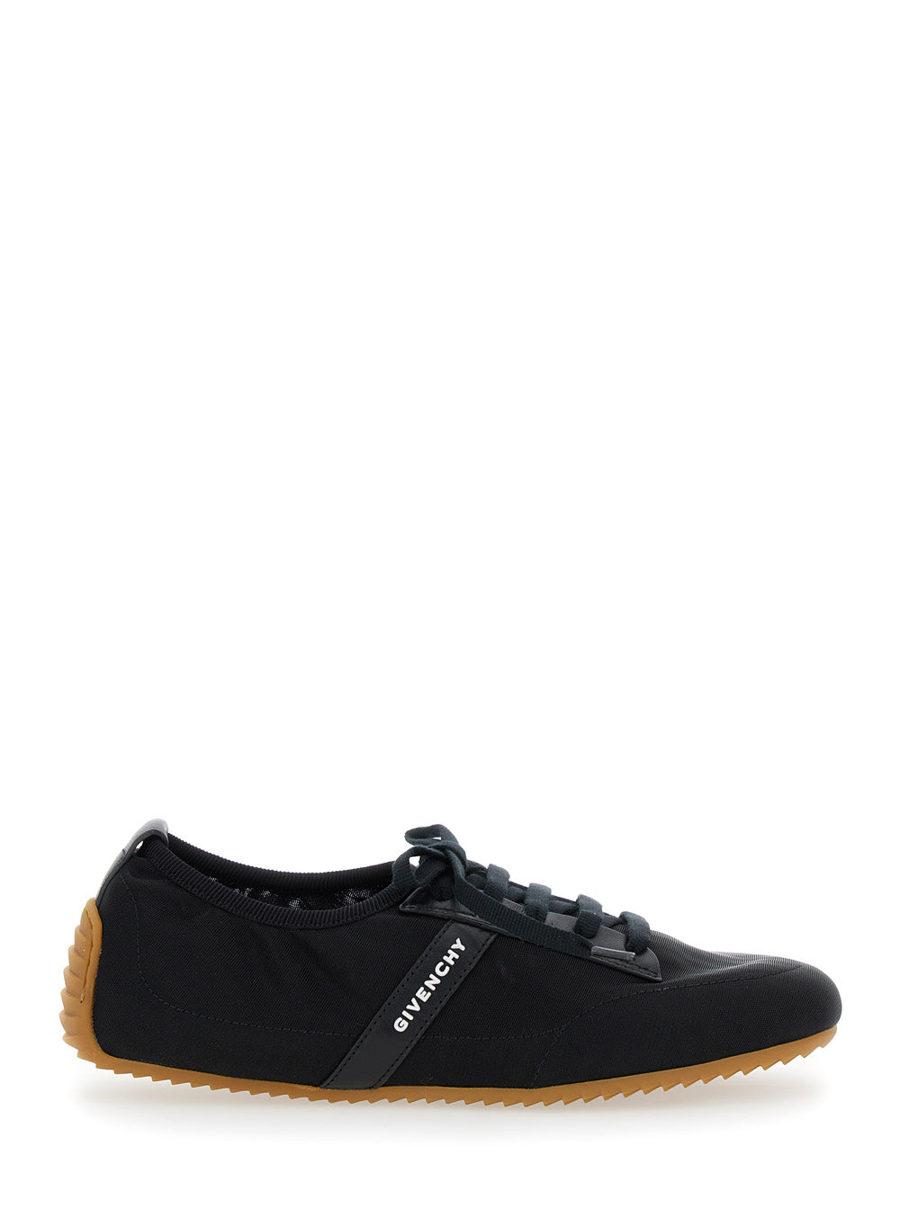 Black Sneaker With Logo Lettering On The Side In Fabric Woman Polyamide