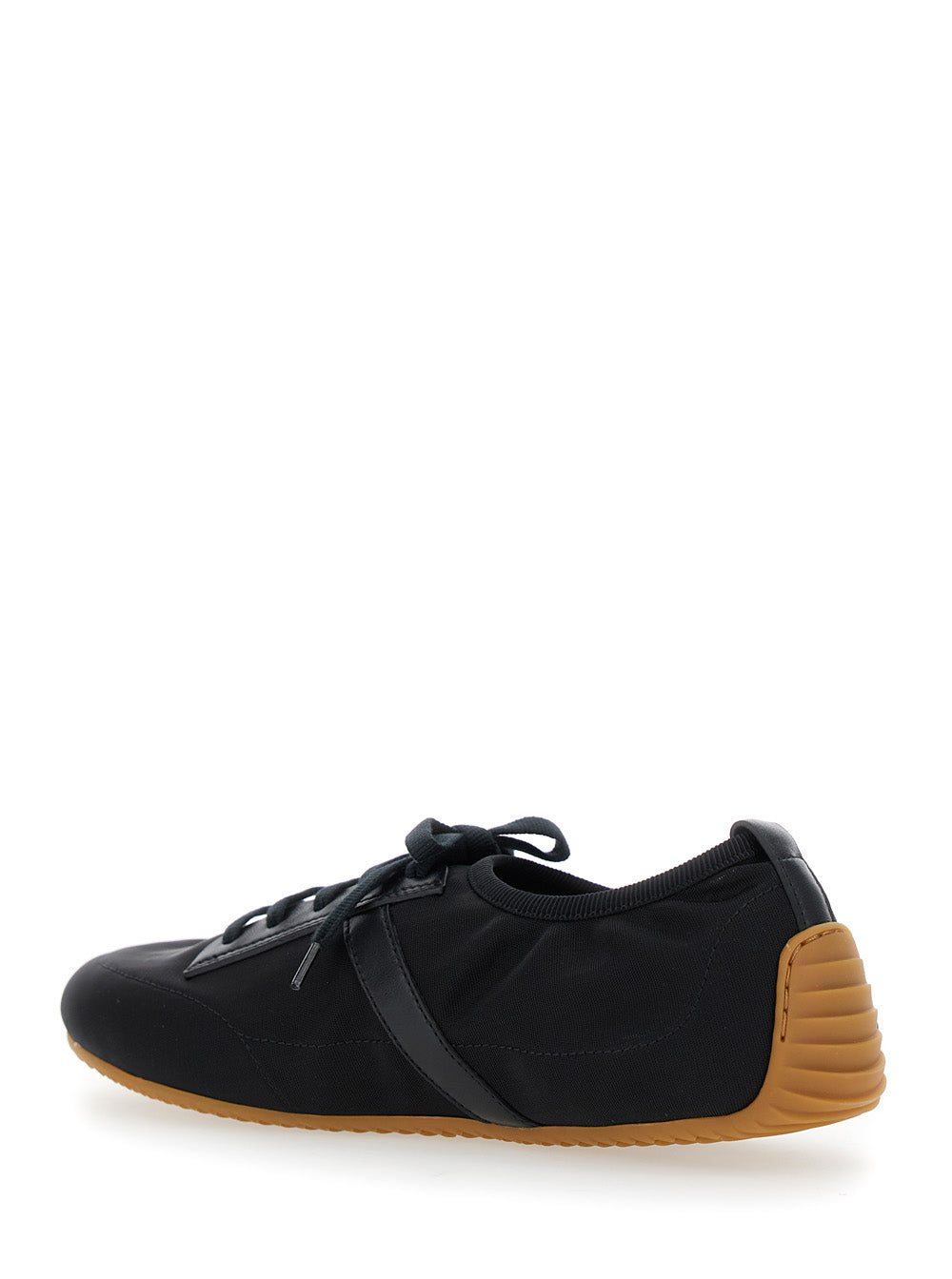 Black Sneaker With Logo Lettering On The Side In Fabric Woman Polyamide