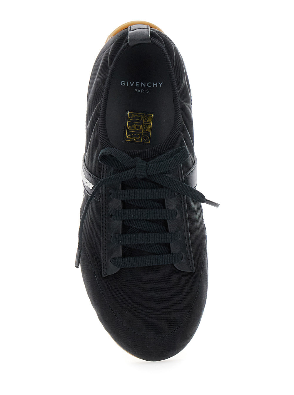 Black Sneaker With Logo Lettering On The Side In Fabric Woman Polyamide