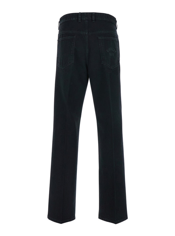 Black Jeans with Belt Loops in Denim Man Cotton Elastane