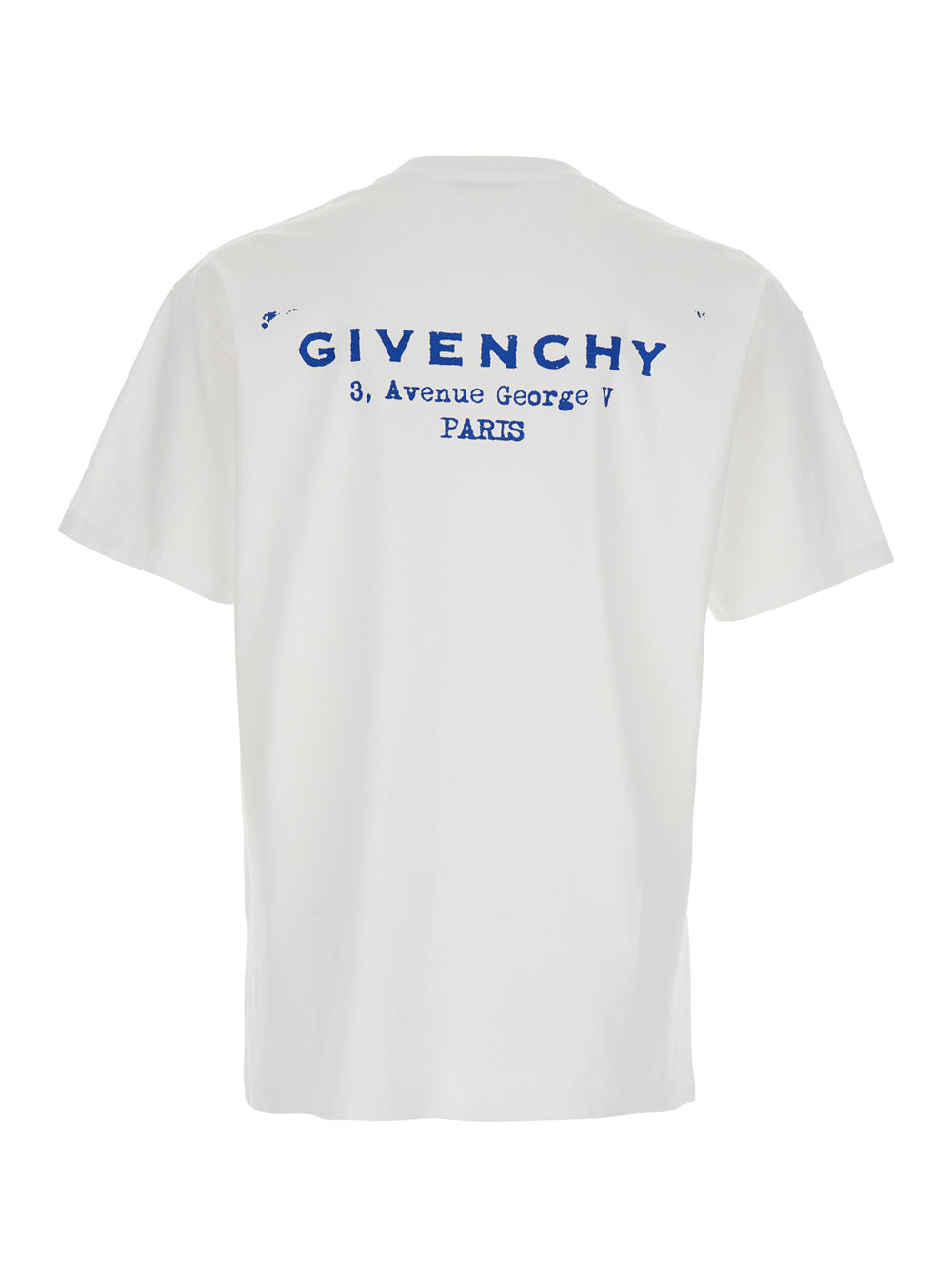 White Crewneck T-Shirt with Logo Lettering on the Rear in Cotton Man Tshirts And Polo Shirts