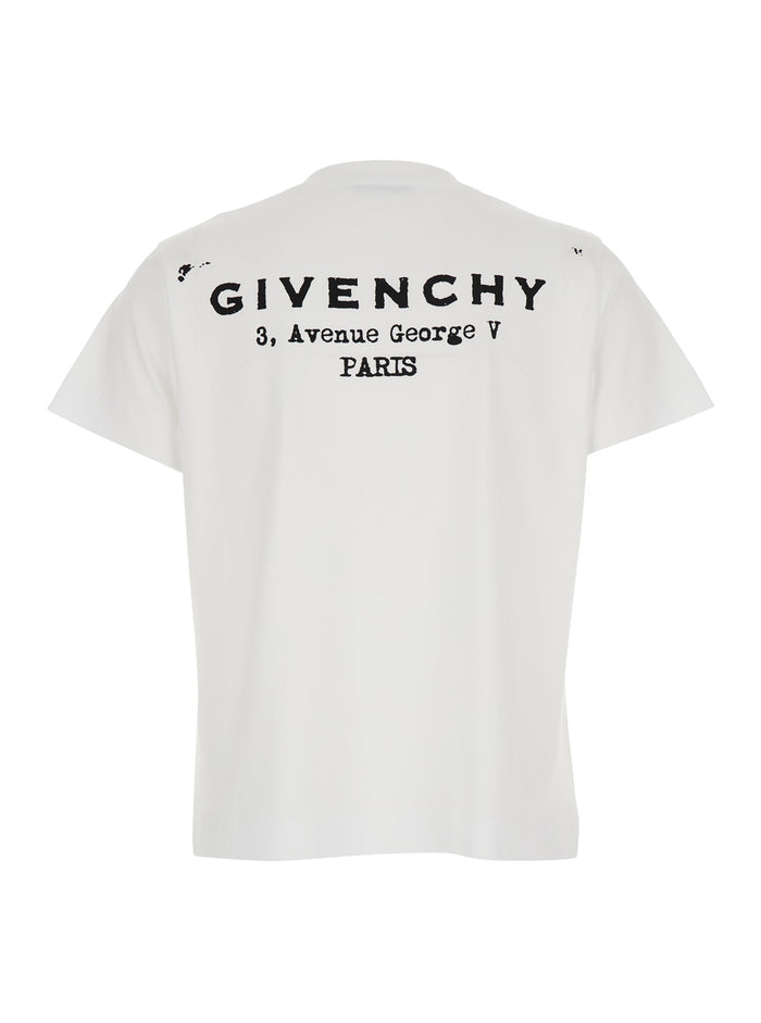 White Crewneck T-Shirt with Logo Lettering on Front and Rear in Cotton Woman Tshirts Polo Shirts