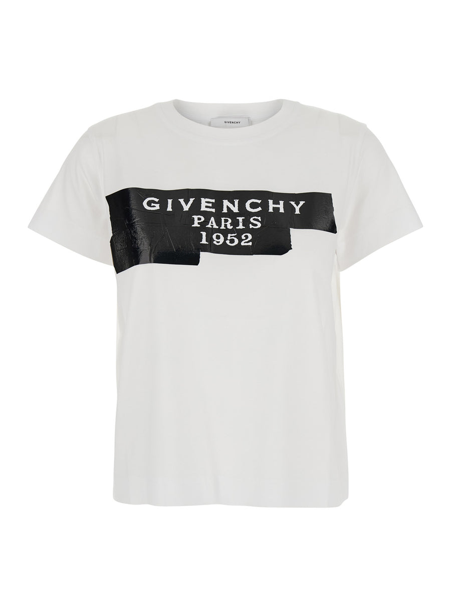 White T-Shirt With Logo Cotton T-shirts & Jerseys