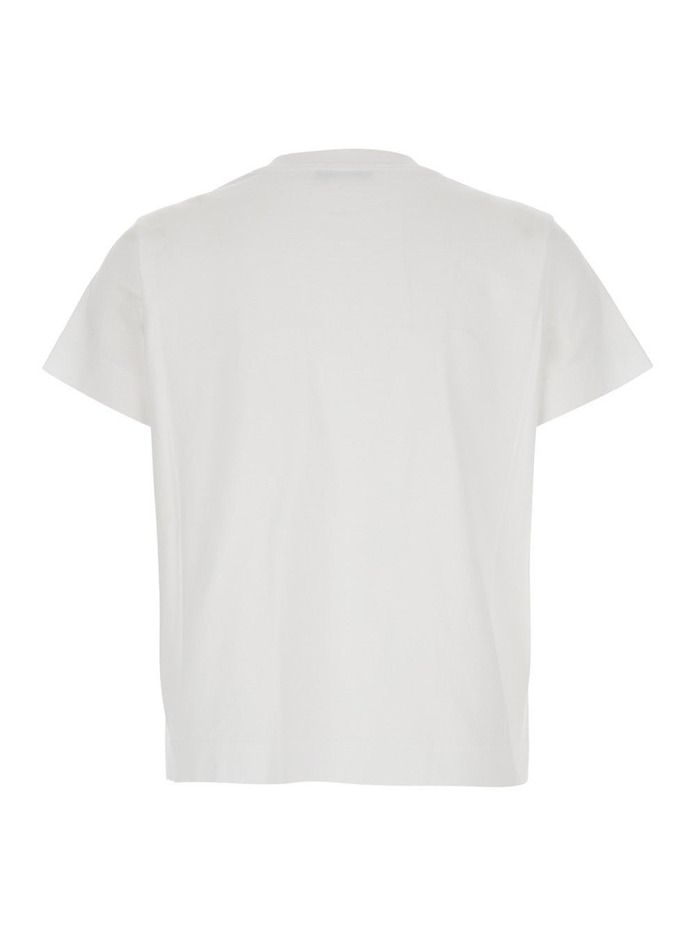 White T-Shirt with Lettering Logo on the Front in Cotton Woman Tshirts And Polo Shirts