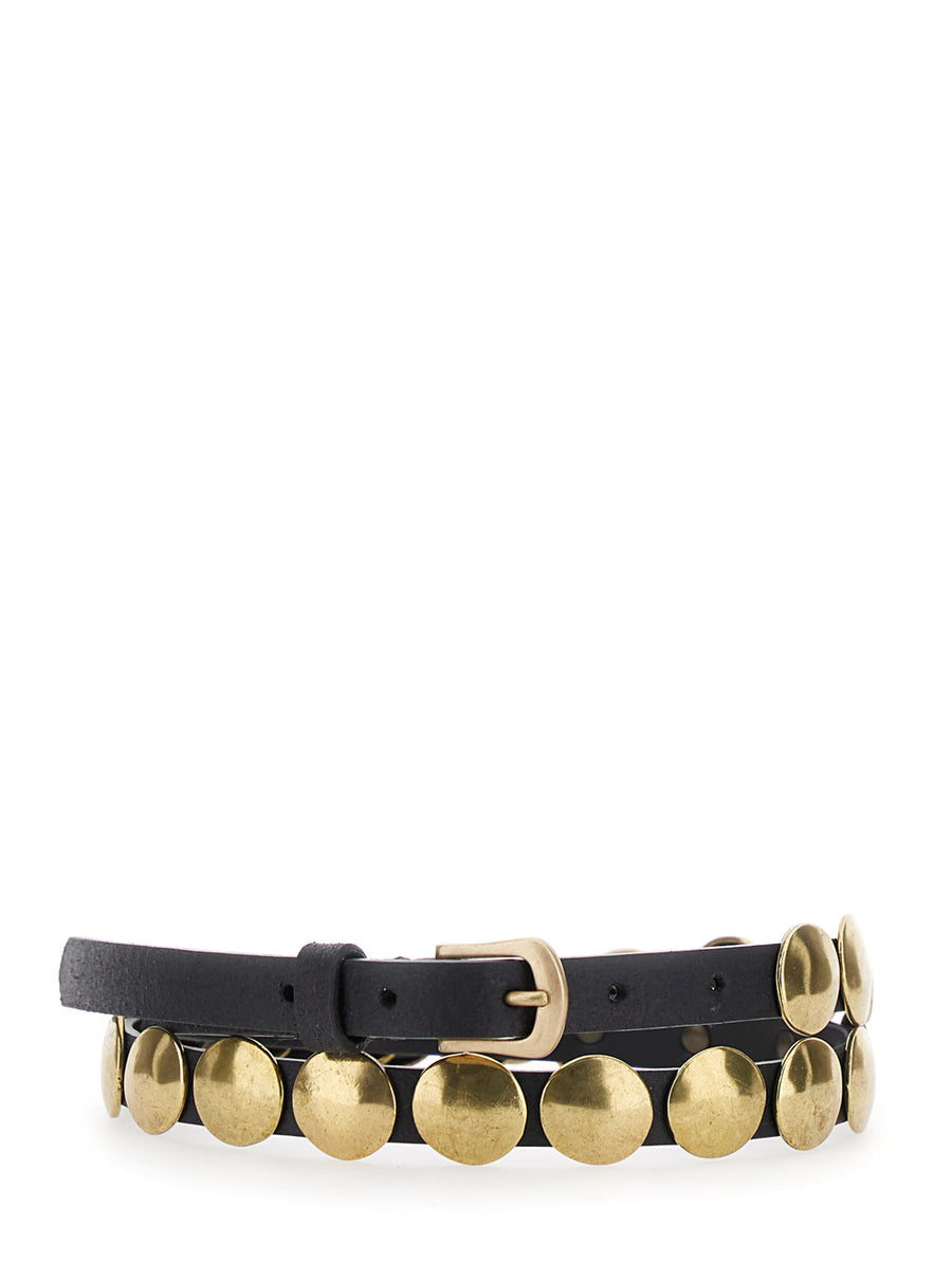 Trinidad Black Leather Belt With Studs Cow
