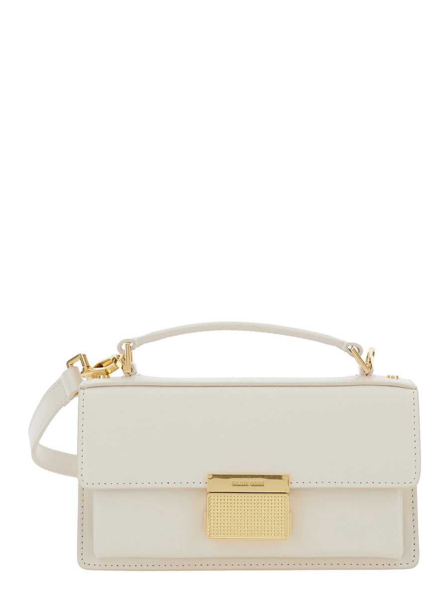 Venezia White Handbag With Adjustable Strap Cow Leather Handbags
