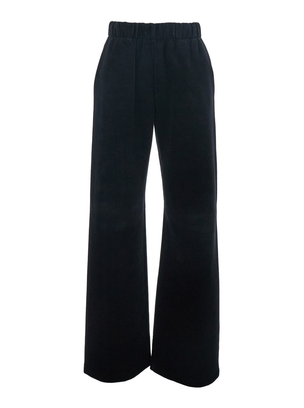 Black Jogger Pants with Elastic Waistband in Cotton Blend Man Polyester Trousers