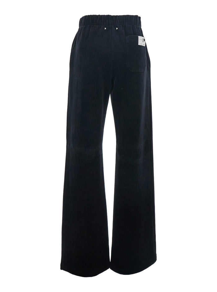 Black Jogger Pants with Elastic Waistband in Cotton Blend Man Polyester Trousers