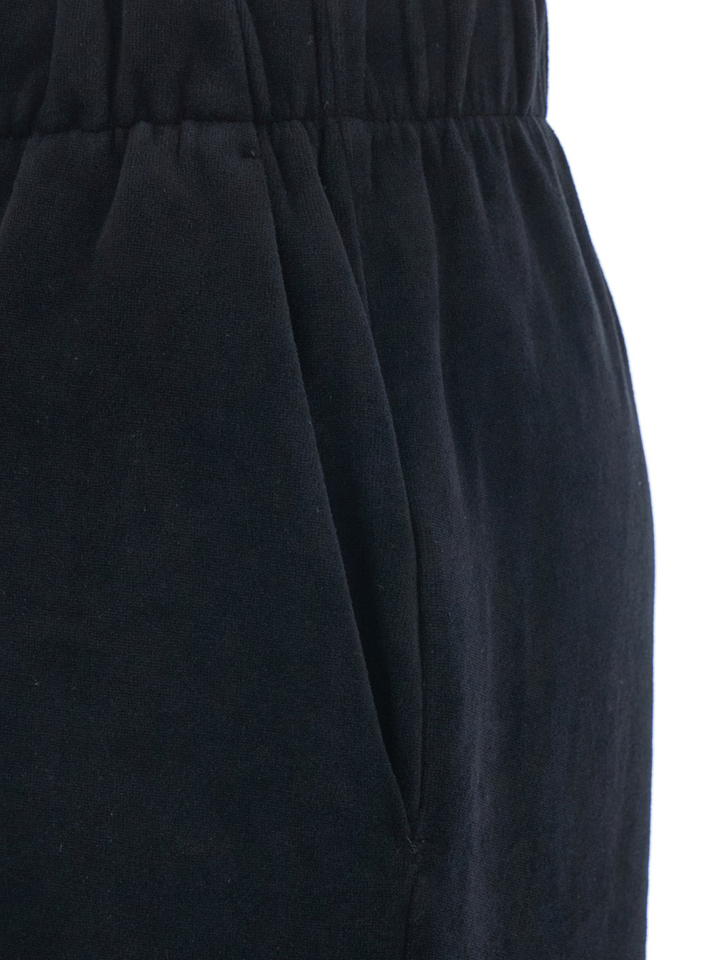 Black Jogger Pants with Elastic Waistband in Cotton Blend Man Polyester Trousers