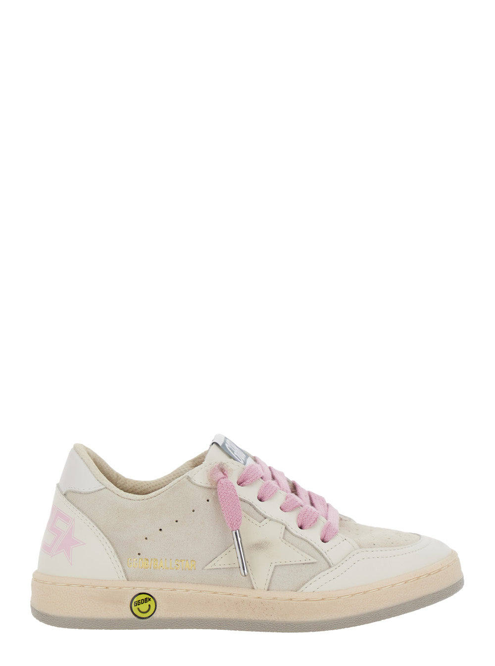 Superstar White Low-Top Sneakers with Side Star in Leather Girl Cow