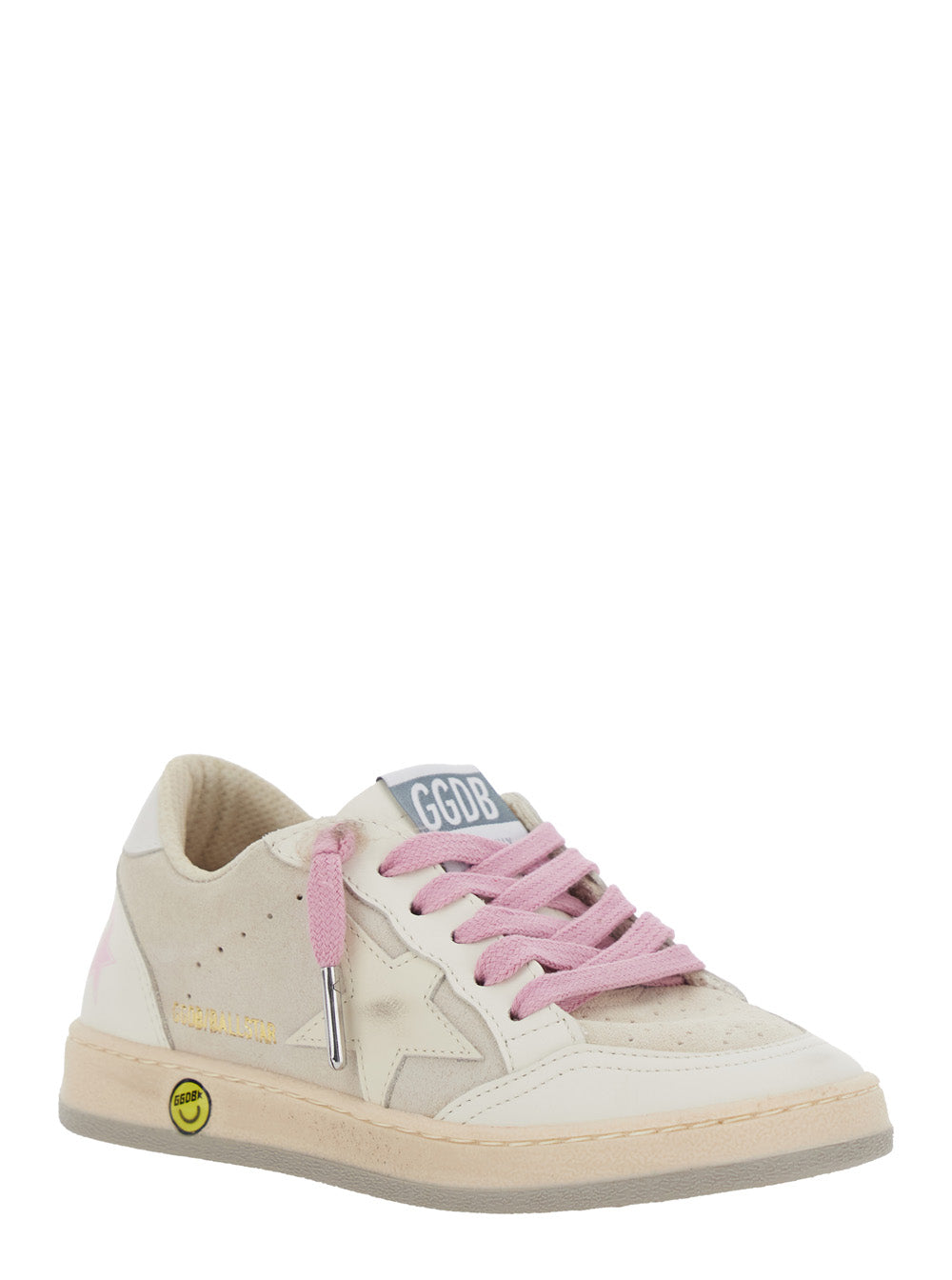 Superstar White Low-Top Sneakers with Side Star in Leather Girl Cow