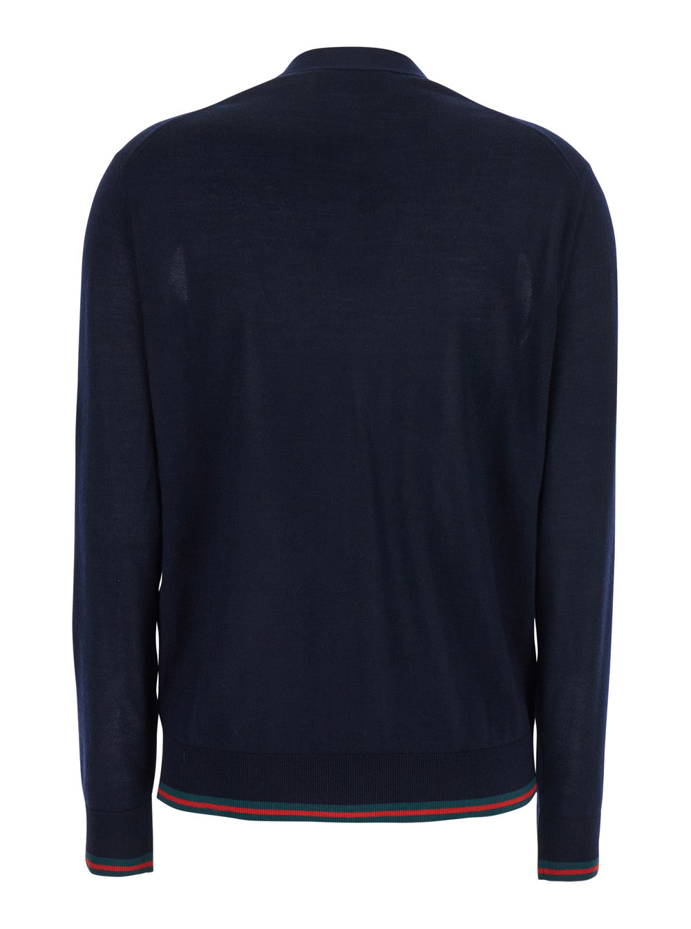 Blue Cardigan with Web Detail on the Edges in Cashmere and Silk Blend Woman Blu Jersey