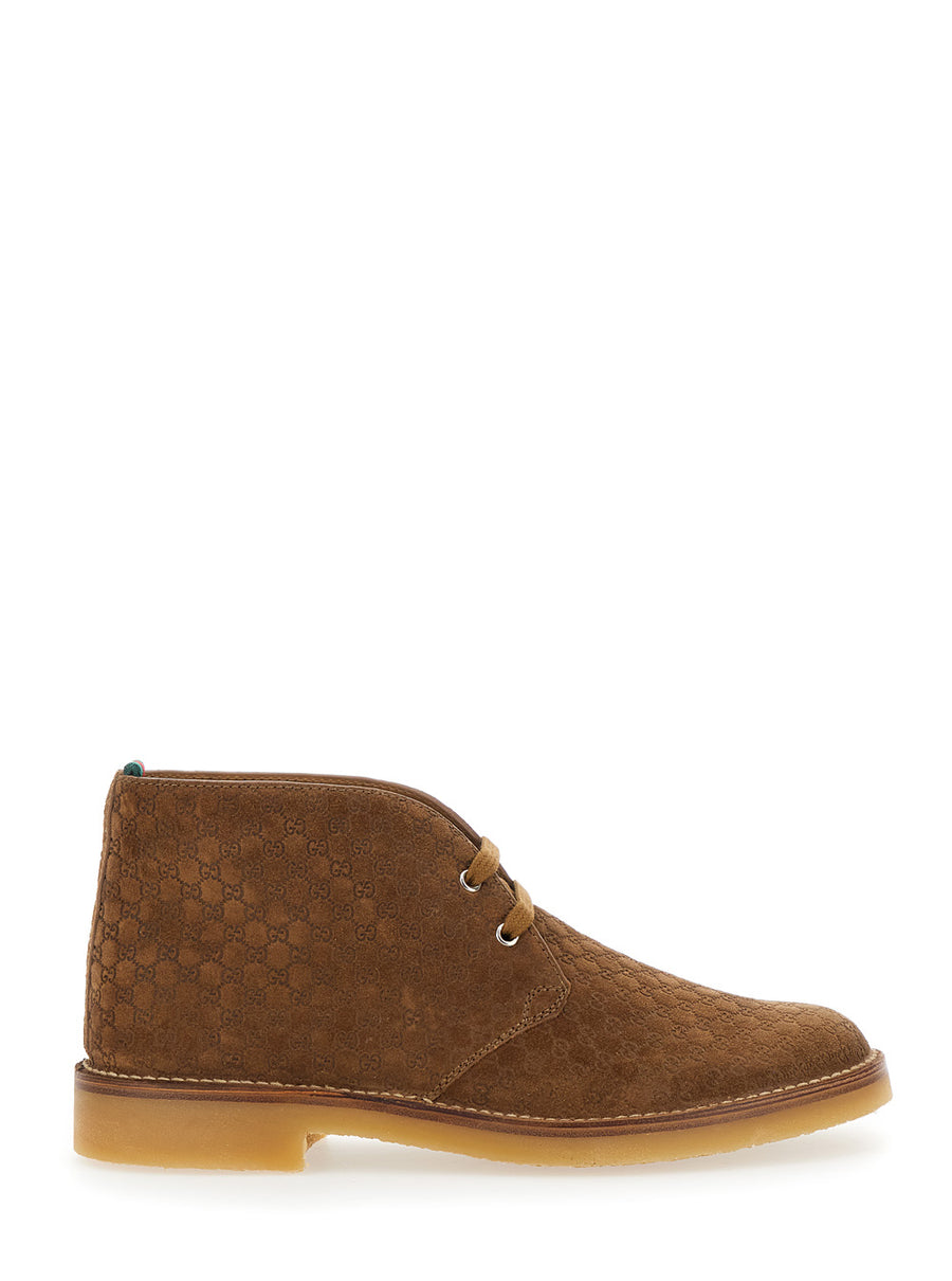 Brown Ankle Boots With Web Detail Calf