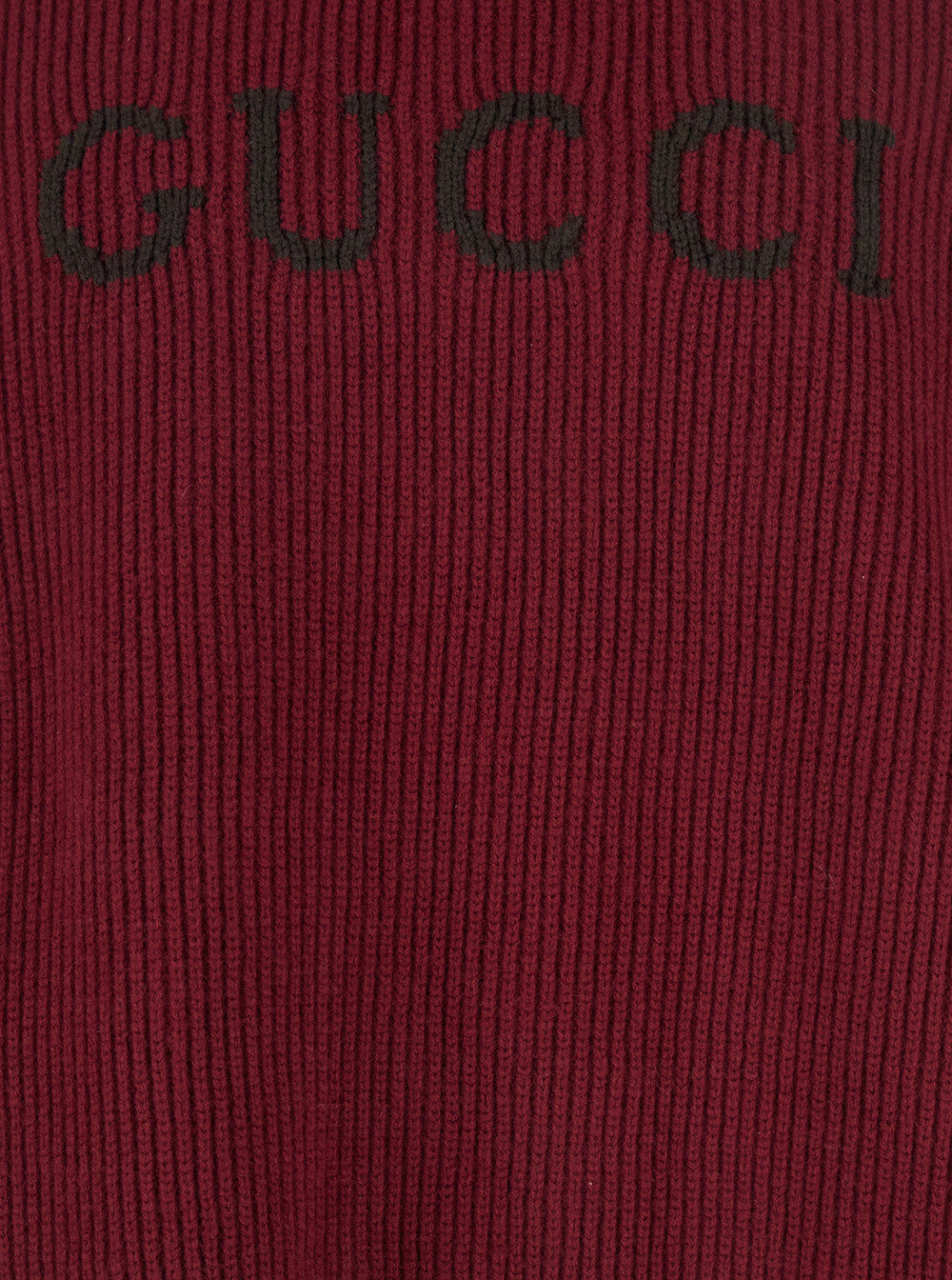 Bordeaux Crewneck Sweater with Logo Lettering Embroidery on the Front in Wool Man Jersey