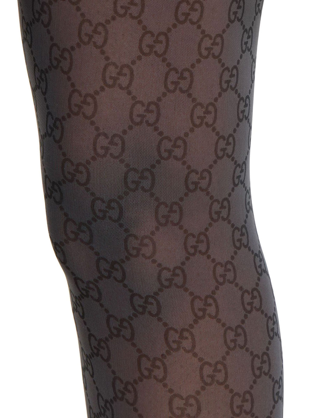 Grey Thights With All-Over Gg Motif Tech Fabric Stretch Woman Polyamide Elastane Underwear