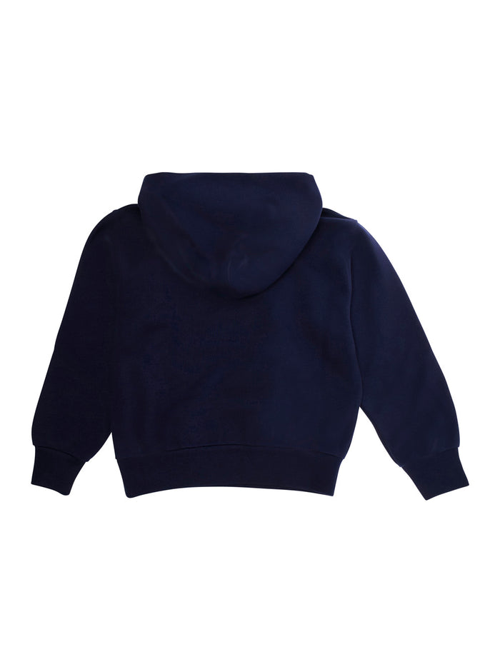 Blue Sweatshirt With Web Detail On The Front Cotton Boy Blu Fabric Sweatshirts