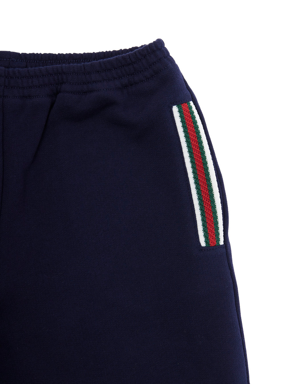 Blue Trousers with Web Pattern on Sides in Fabric Boy Blu