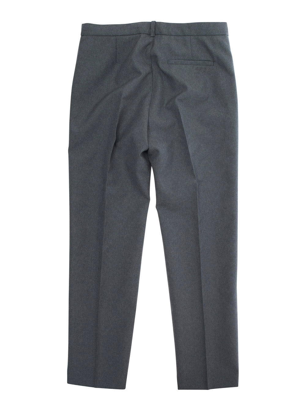 Grey Trousers With Front Plisse And Embroidered Logo Fabric Boy
