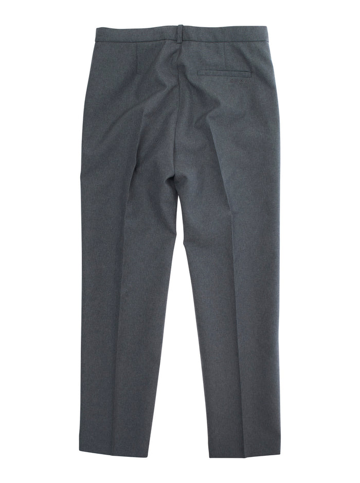 Grey Trousers With Front Plisse And Embroidered Logo Fabric Boy