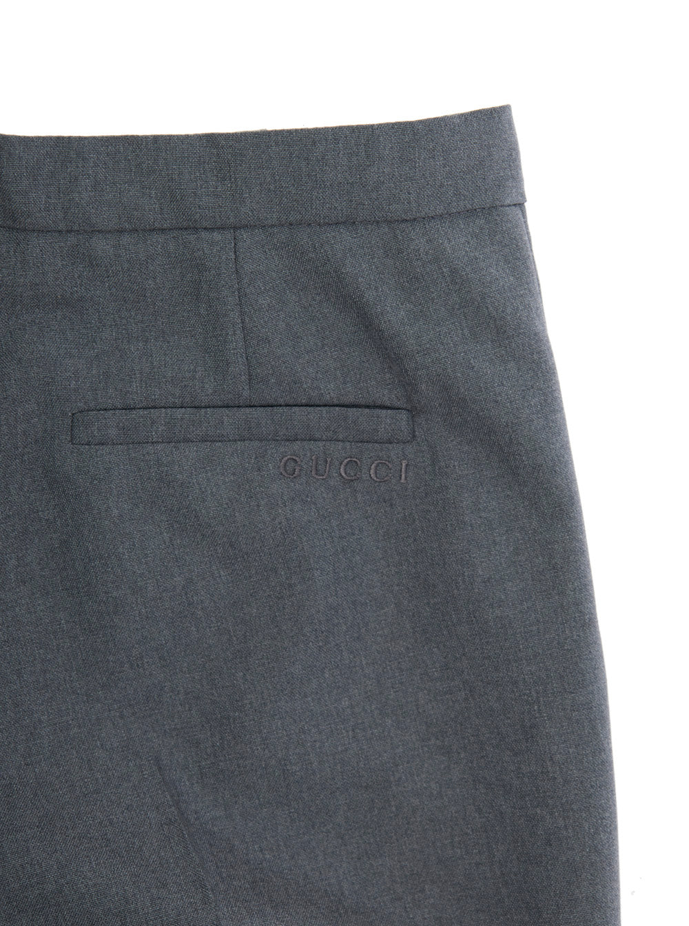 Grey Trousers With Front Plisse And Embroidered Logo Fabric Boy