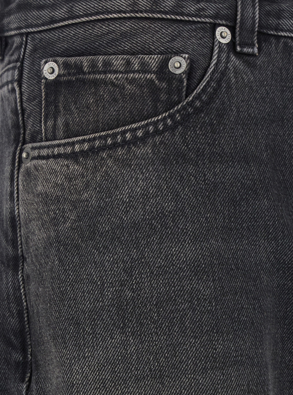 Bethany Grey Jeans with Logo Patch on the Rear and Wide Leg in Denim Woman Cotton