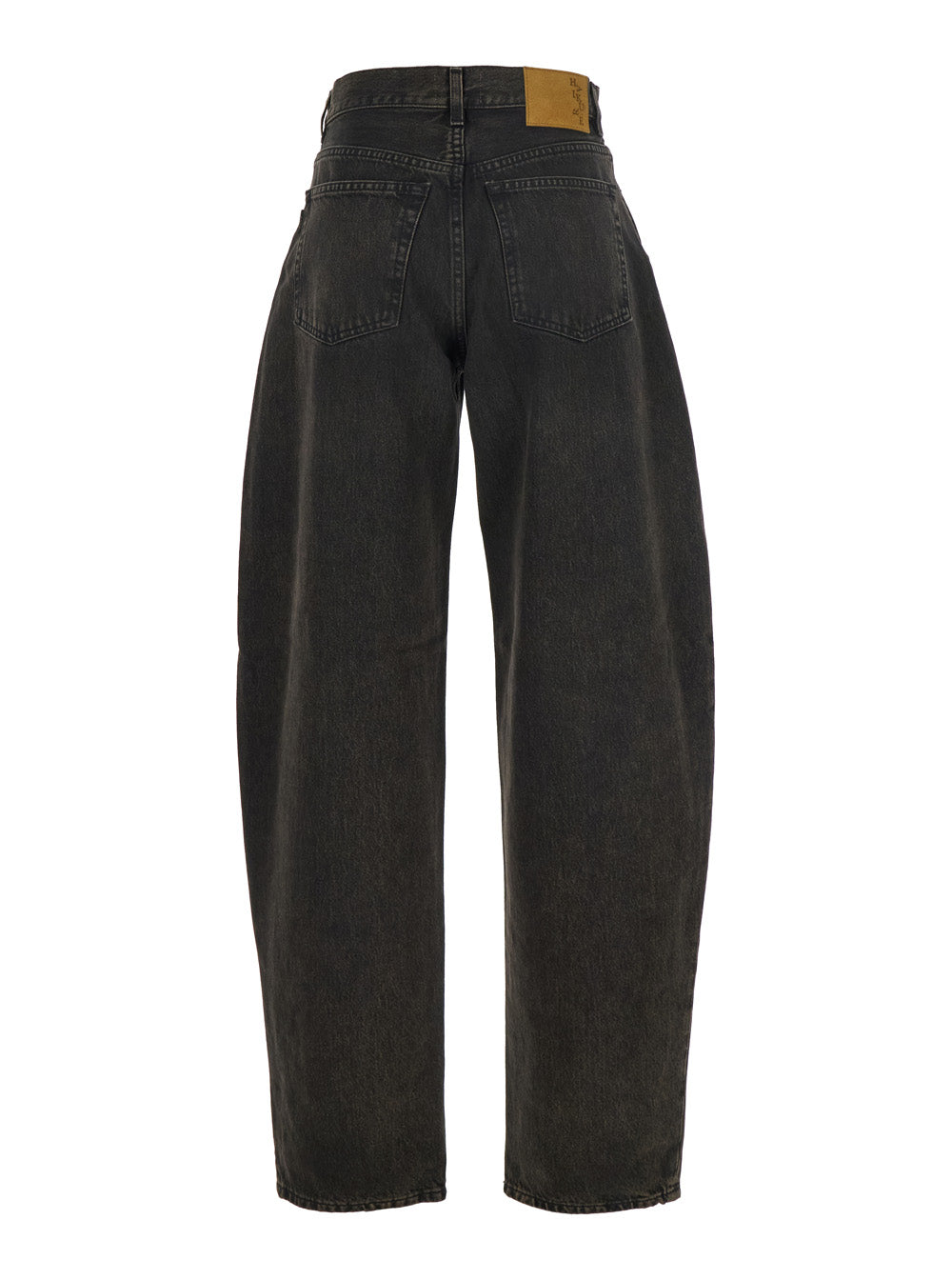 Bibi Brown Jeans with Logo Patch on the Rear and Tapered Leg in Denim Woman Cotton
