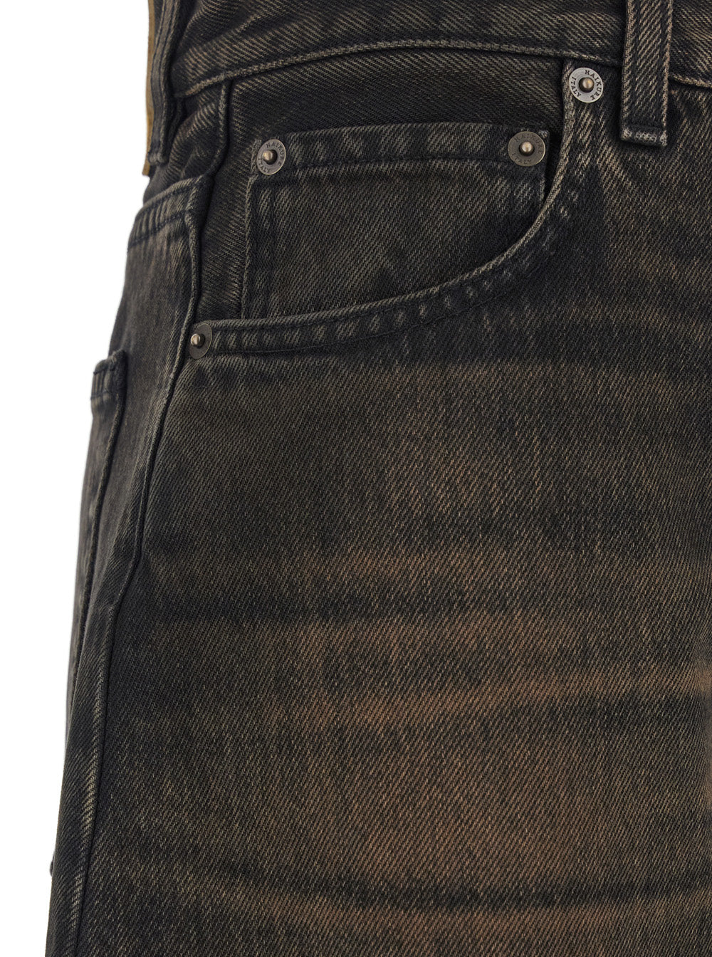 Bibi Brown Jeans with Logo Patch on the Rear and Tapered Leg in Denim Woman Cotton